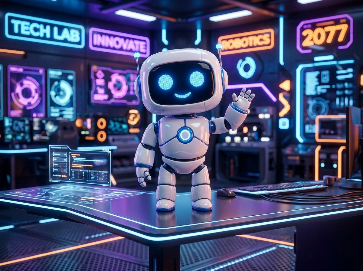 Generative AI design 3D robot character mascot