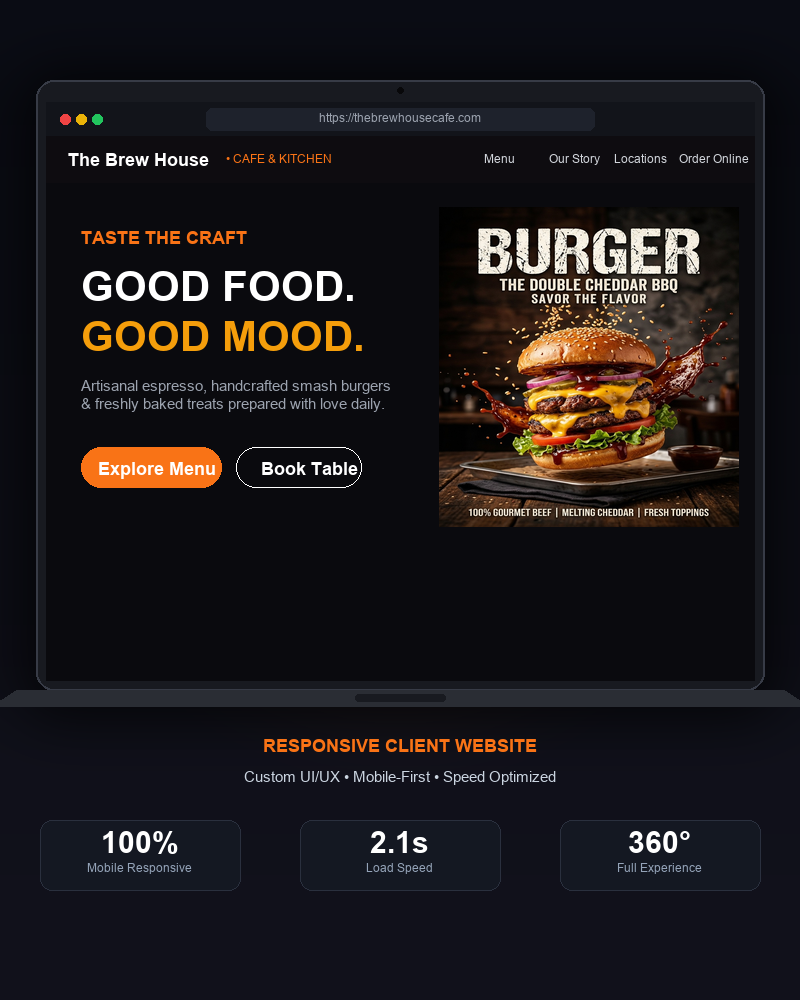 The Brew House Website Mockup
